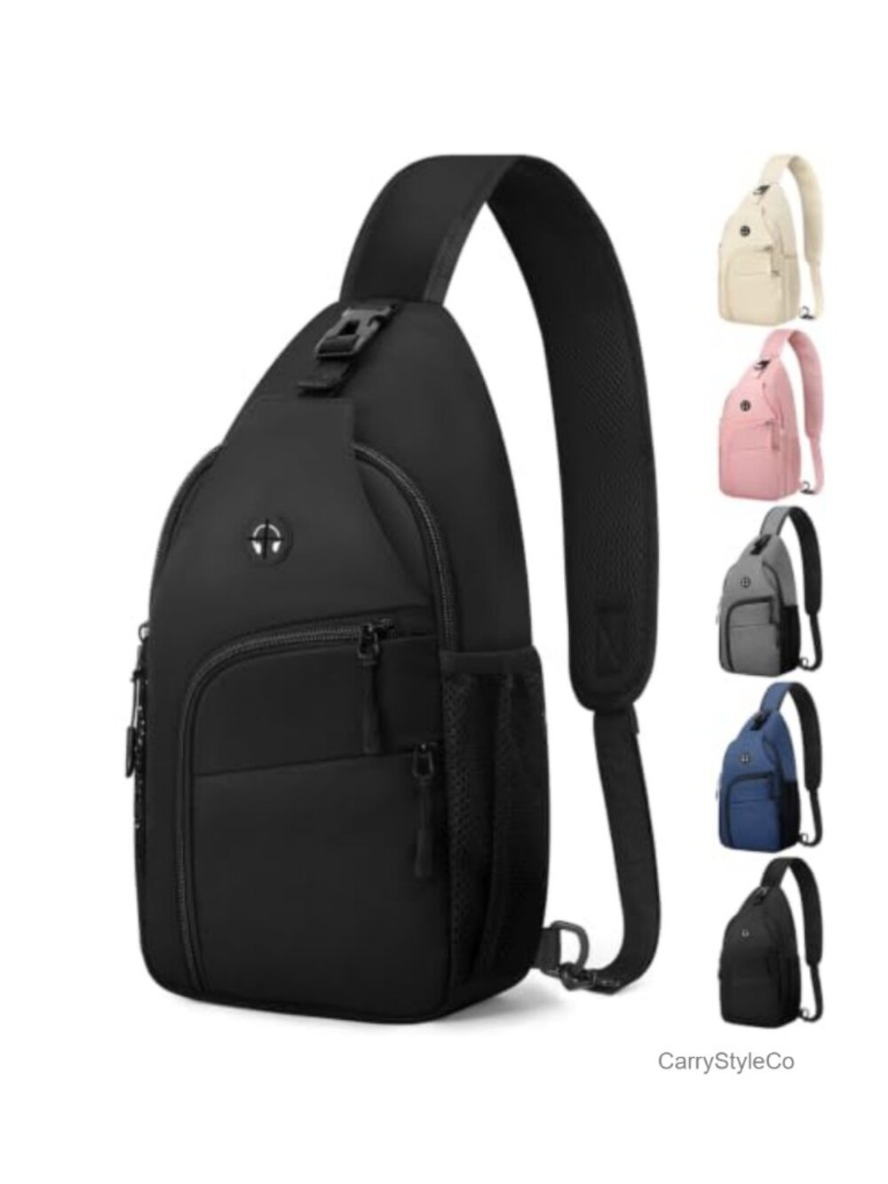 Waterproof Nylon Sling Bag Crossbody Backpack Detachable Strap Hiking Daypack